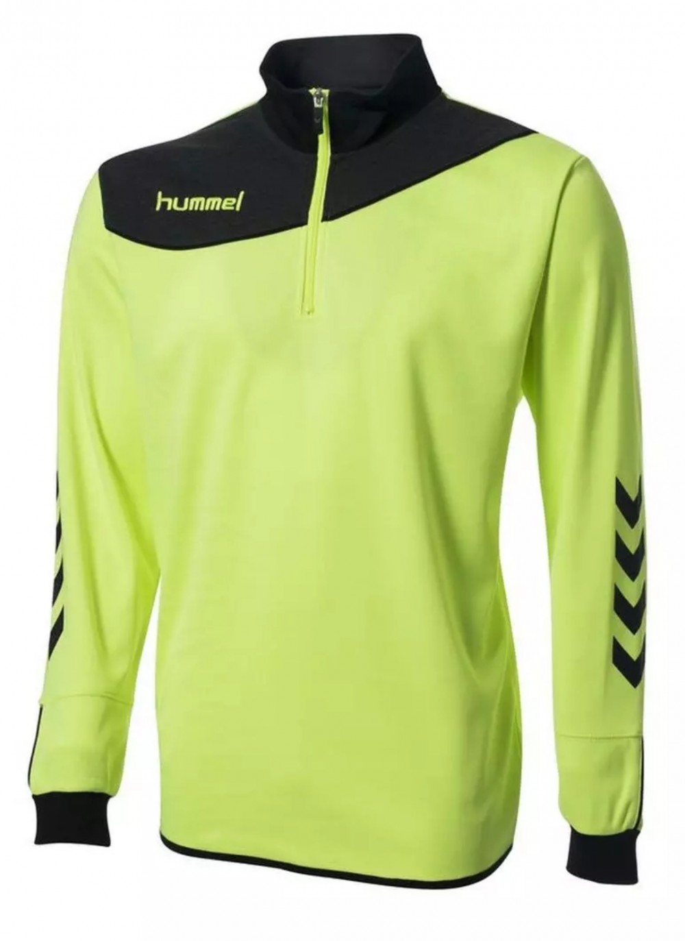Hummel sweat demi zip jaune-gris 