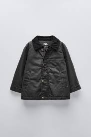 Zara VESTE CIREE A COL EN VELOURS COTELE